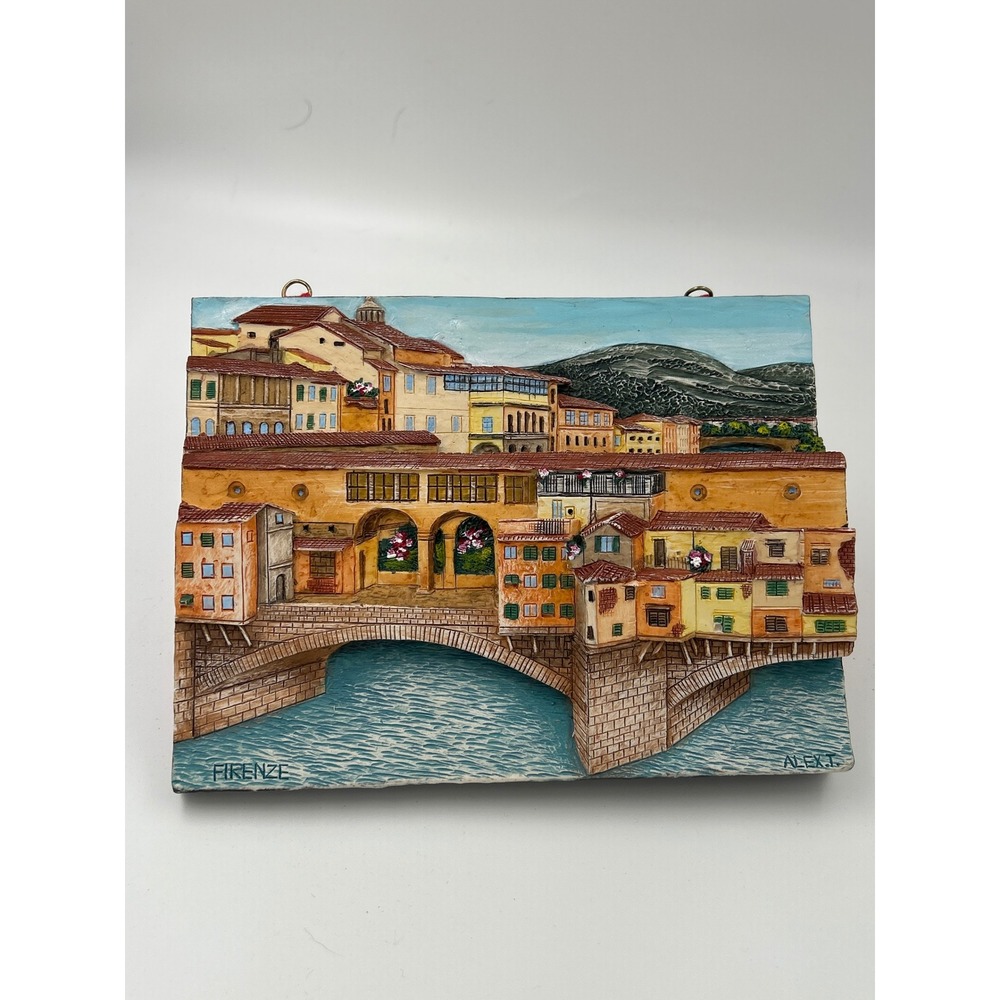 Istituto Grafico Italiano Ponte Vecchio Firenze 3D Relief Plaque Italy Alex T